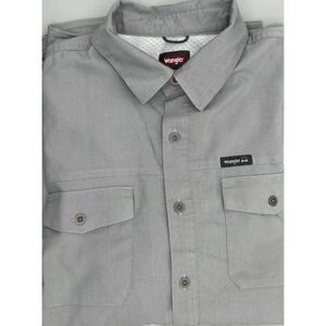 Wrangler Workwear Gray Short Sleeve Button Front Shirt Men's Size Large